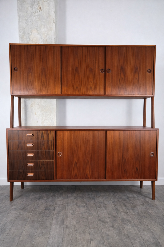 Enfilade en teck de Gunni Omann, design danois vintage années 1960 — Atelier 56 Paris