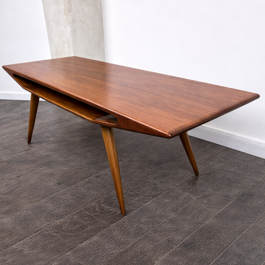 Table basse en teck model 100 by Gunni Omann pour Omann Jun, Danemark, 1960 – vue de dessus – en teck – Danemark, années 1960 – Atelier 56