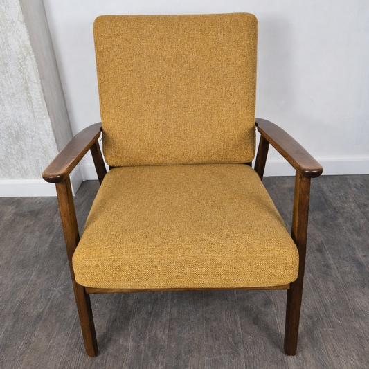 Fauteuil en teck, Danemark, 1970 – vue de face – en teck – Danemark, années 1960 – Atelier 56